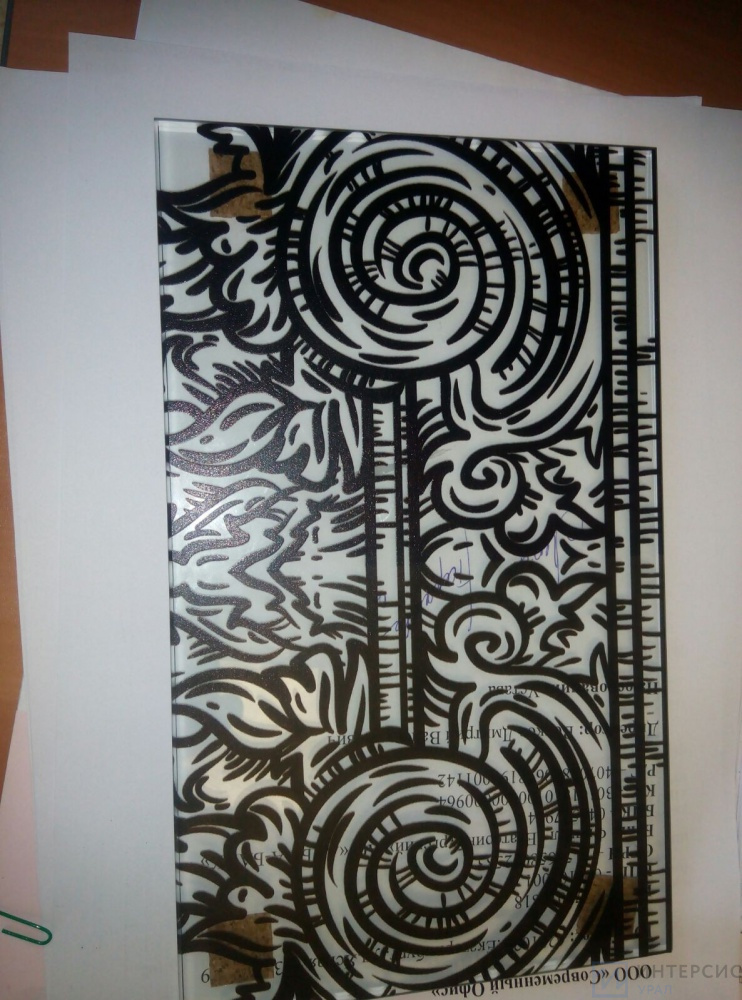 Фотопечать узора на стекле